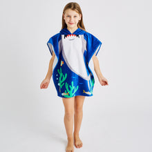 Load image into Gallery viewer, Kids Shark Hooded Poncho
