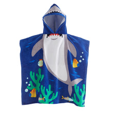 Load image into Gallery viewer, Kids Shark Hooded Poncho
