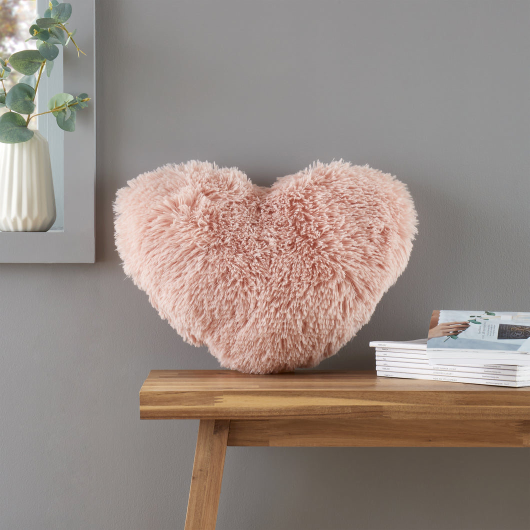 Cuddly Heart Blush Pink Cushion