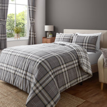 Load image into Gallery viewer, Kelso Check Duvet Set - Charcoal

