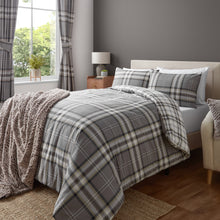 Load image into Gallery viewer, Kelso Check Duvet Set - Charcoal
