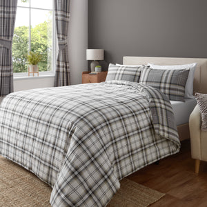 Kelso Check Duvet Set - Charcoal
