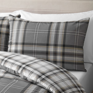 Kelso Check Duvet Set - Charcoal