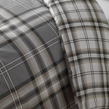 Load image into Gallery viewer, Kelso Check Duvet Set - Charcoal
