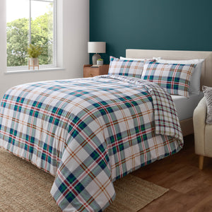 Kelso Check Duvet Set - Green