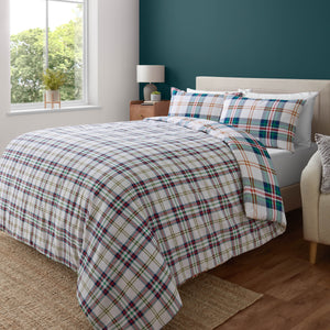 Kelso Check Duvet Set - Green