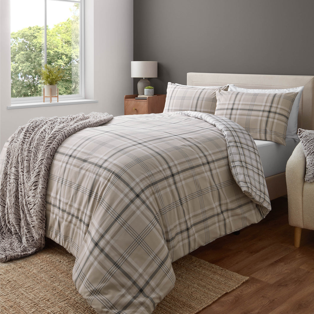 Kelso Check Duvet Set - Natural