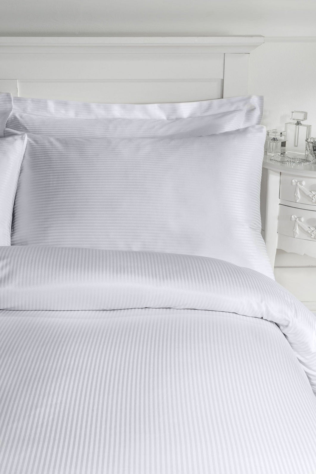 300TC Grey Satin Stripe Pillowcases