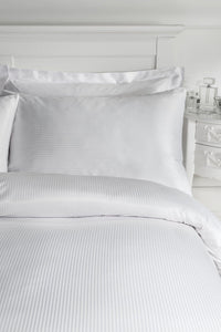 300TC White Satin Stripe Pillowcases