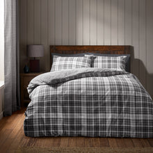 Load image into Gallery viewer, Cosy Sherpa Check Duvet Set - Grey
