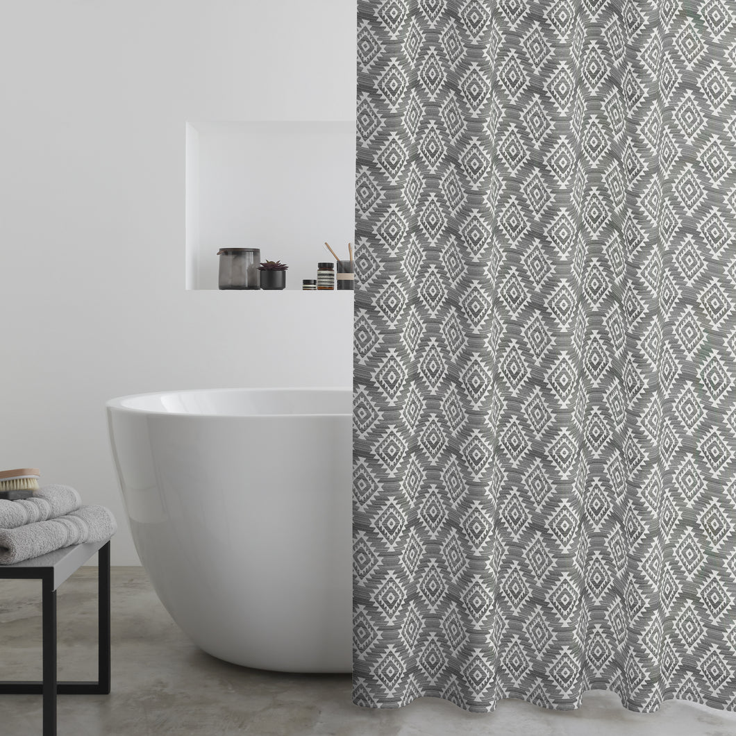 Textured Stripe Shower Curtain - Silver