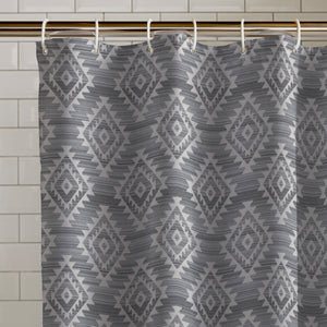 Textured Stripe Shower Curtain - Silver