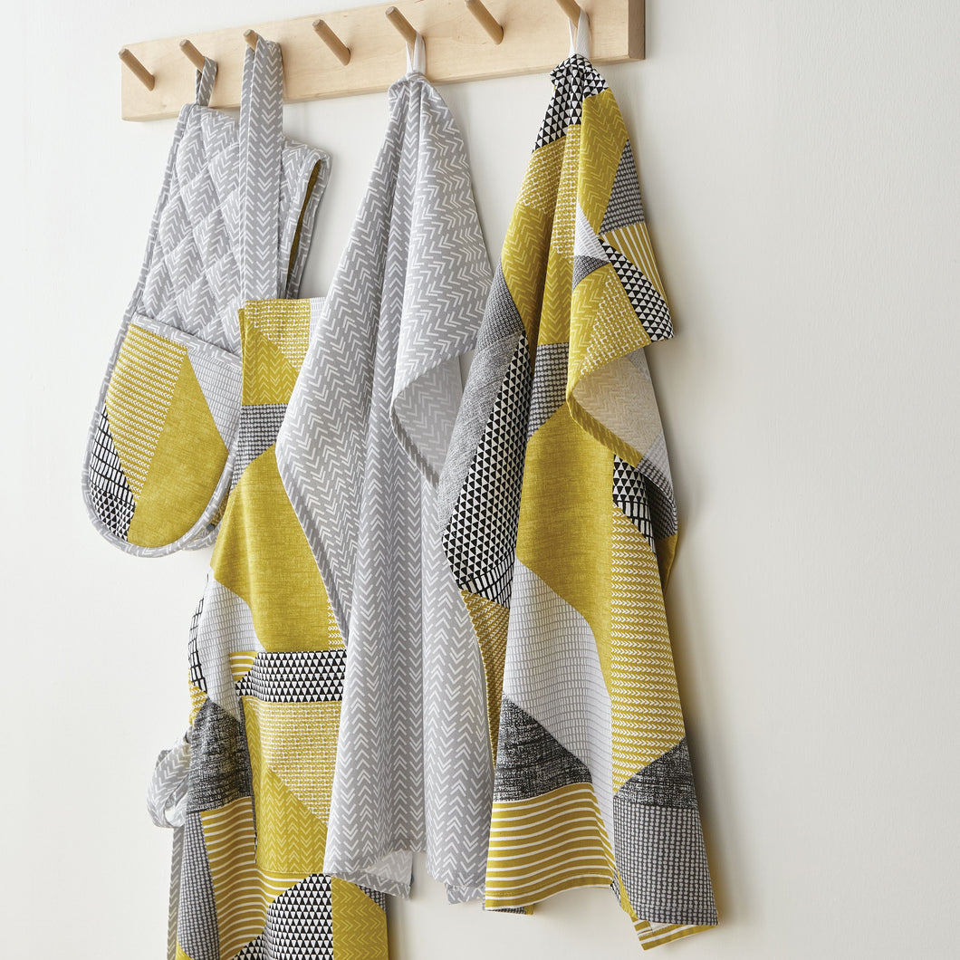 Larsson Geo Tea Towel Pair - Ochre