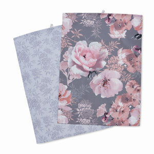 Dramatic Floral Tea Towel Pair