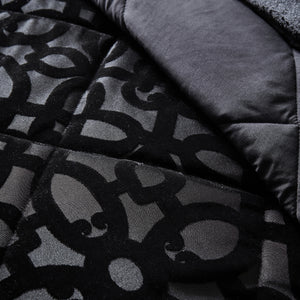 Lattice Cut Black Bedspread