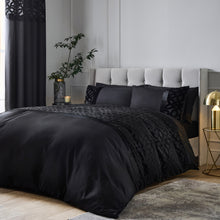 Load image into Gallery viewer, Lattice Cut Eyelet Curtains - Black
