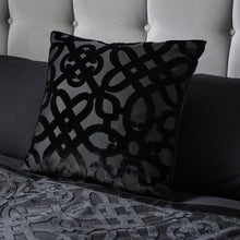 Load image into Gallery viewer, Lattice Cut Black Filled Cushion

