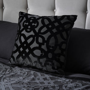 Lattice Cut Black Filled Cushion