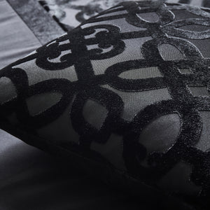 Lattice Cut Black Filled Cushion