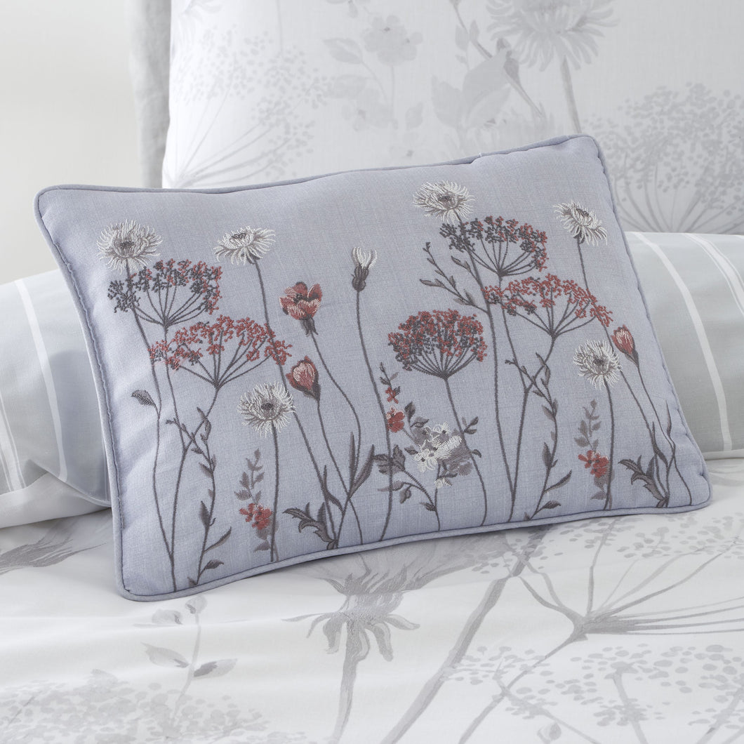 Meadowsweet Floral Filled Cushion - White