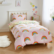 Load image into Gallery viewer, Rainbow Hearts Fleece Duvet Set
