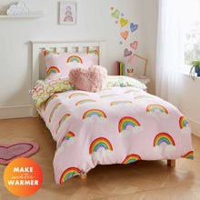 Load image into Gallery viewer, Rainbow Hearts Fleece Duvet Set
