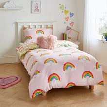 Load image into Gallery viewer, Rainbow Hearts Fleece Duvet Set
