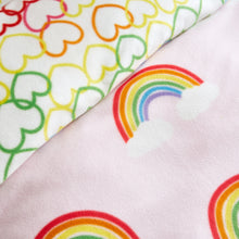 Load image into Gallery viewer, Rainbow Hearts Fleece Duvet Set
