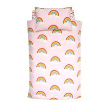 Load image into Gallery viewer, Rainbow Hearts Fleece Duvet Set
