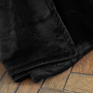 Raschel Velvet Touch Throw - Black