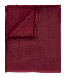 Extra Large Raschel Super Soft Fleece Throw - Red
