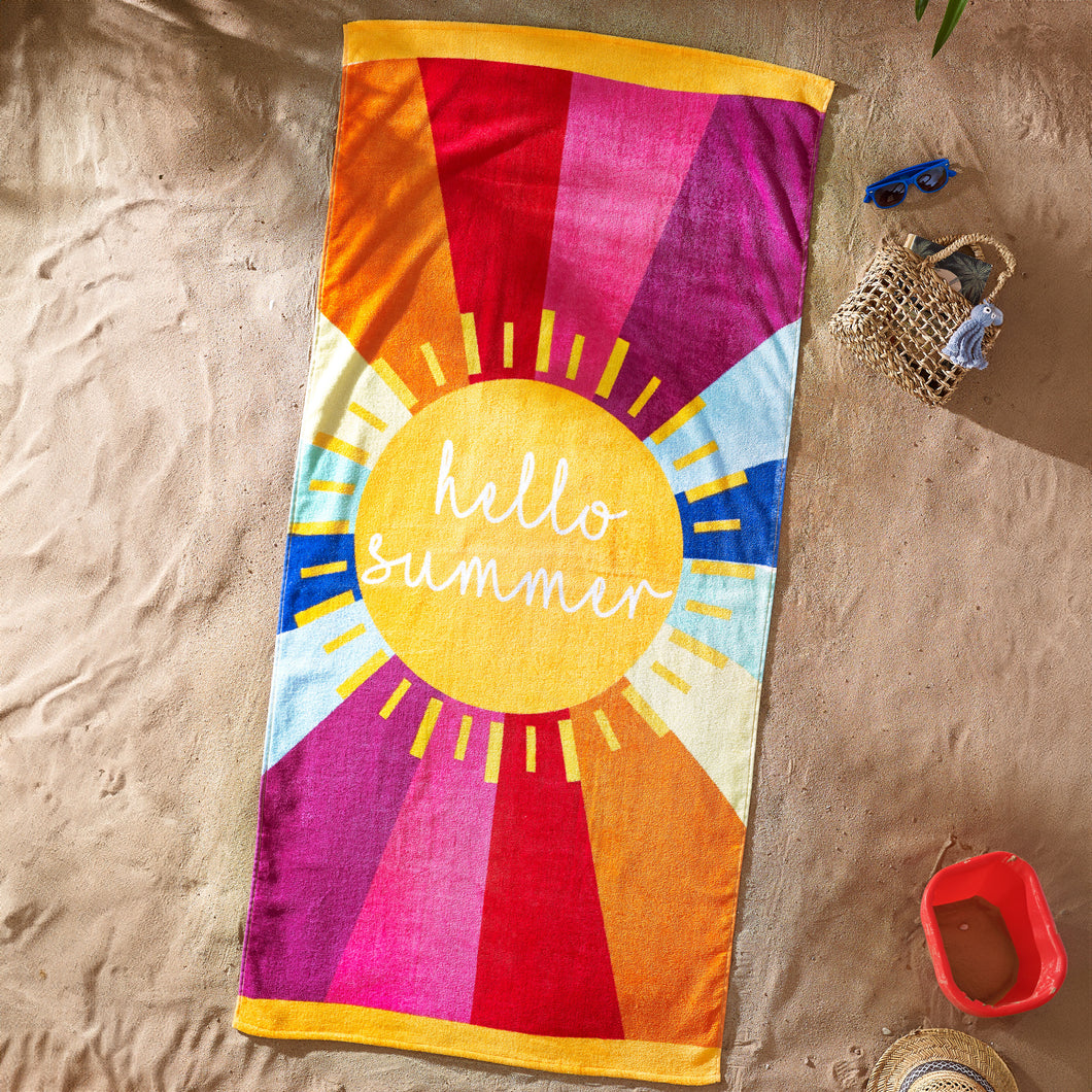 Hello Summer Beach Towel