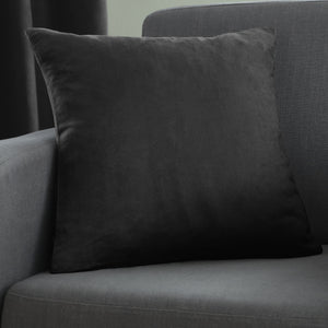 Faux Suede Filled Cushion - Black