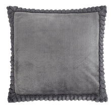 Load image into Gallery viewer, Velvet and Faux Fur Large Filled Cushion - Charcoal Grey
