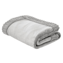 Load image into Gallery viewer, Velvet and Faux Fur Throw - Silver Grey
