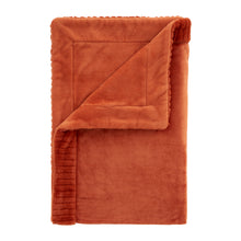 Load image into Gallery viewer, Velvet and Faux Fur Throw - Burnt Orange
