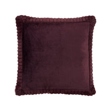 Load image into Gallery viewer, Velvet and Faux Fur Large Filled Cushion - Plum
