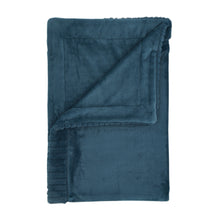 Load image into Gallery viewer, Velvet and Faux Fur Throw - Teal
