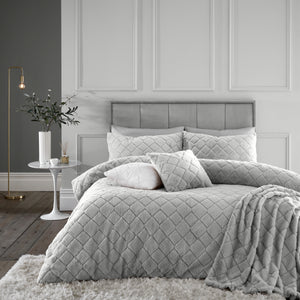 Cosy Diamond Duvet Set - Silver