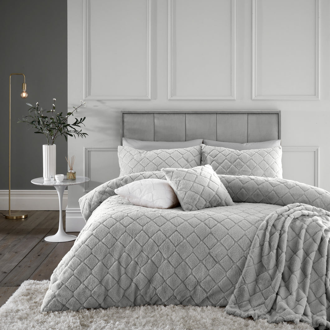 Cosy Diamond Duvet Set - Silver