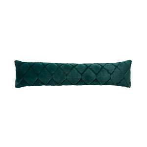 Faux fur diamond draught excluder - Bottle green