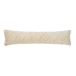 Faux fur diamond draught excluder - Natural
