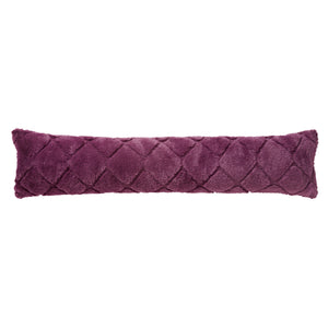 Faux fur diamond draught excluder - Plum