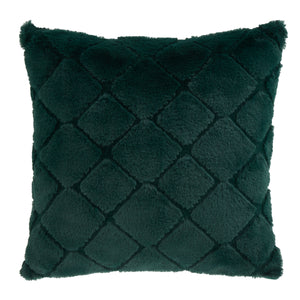 Cosy Diamond Filled Cushion - Bottle Green