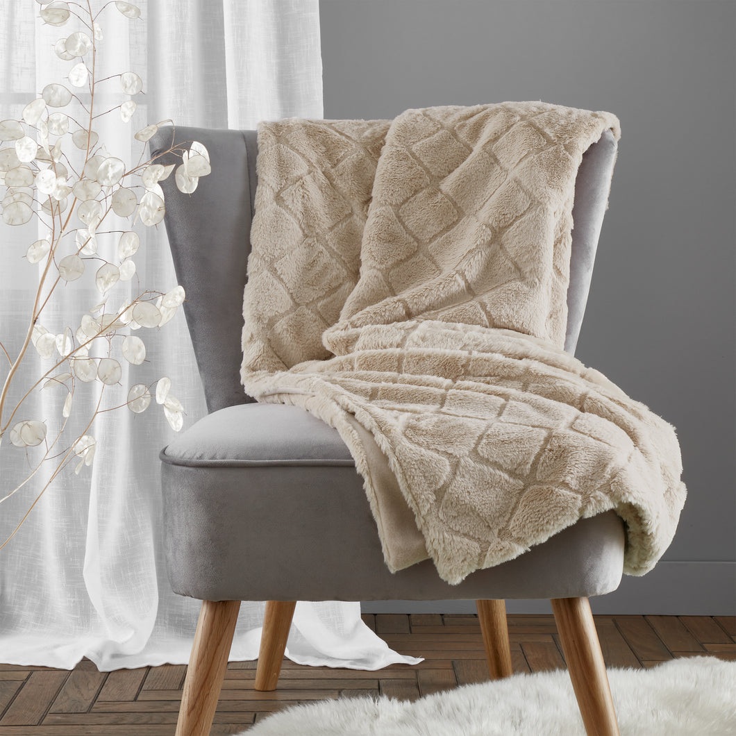 Cosy Diamond Throw - Natural