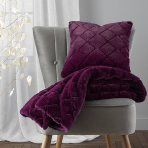 Cosy Diamond Throw - Plum