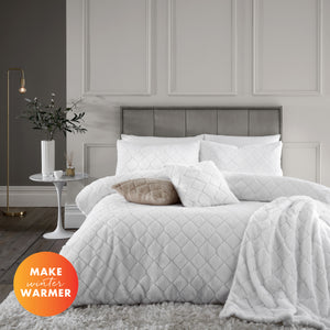 Cosy Diamond Duvet Set - White