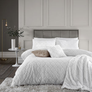 Cosy Diamond Duvet Set - White