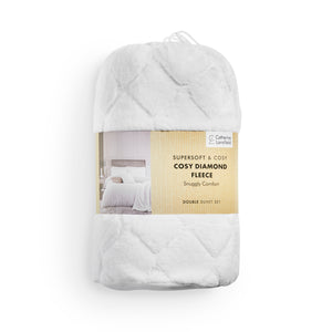 Cosy Diamond Duvet Set - White