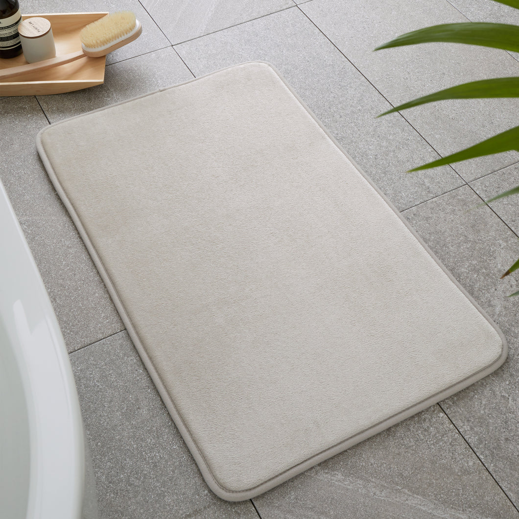 Anti-Bacterial Memory Foam Bath Mat - Natural